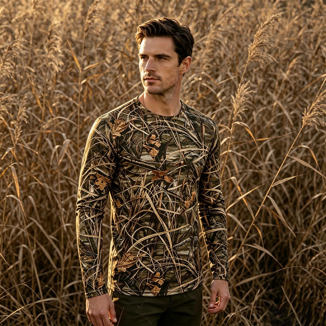Men Quick Dry Camo Long Sleeve - Heavy Equipment Operator Shirts ulasan dan harga