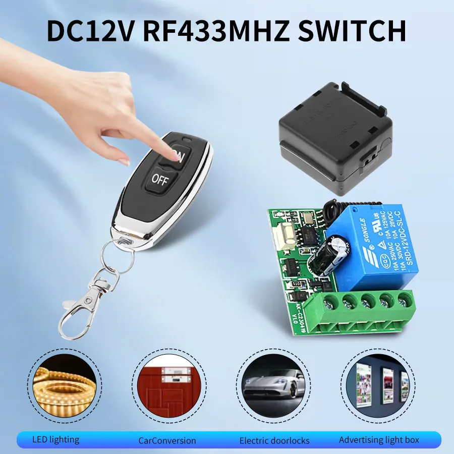 DC12V 1CH 10A Relay Receiver T - Heavy Equipment Garage ulasan dan harga
